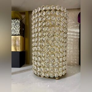 New Large Gold Crystal Candle Holder Accent